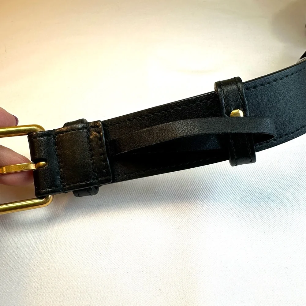 EUC! Gucci Black Quilted Leather GG Marmont Belt Bag with Gold Hardware - Picture 9 of 16